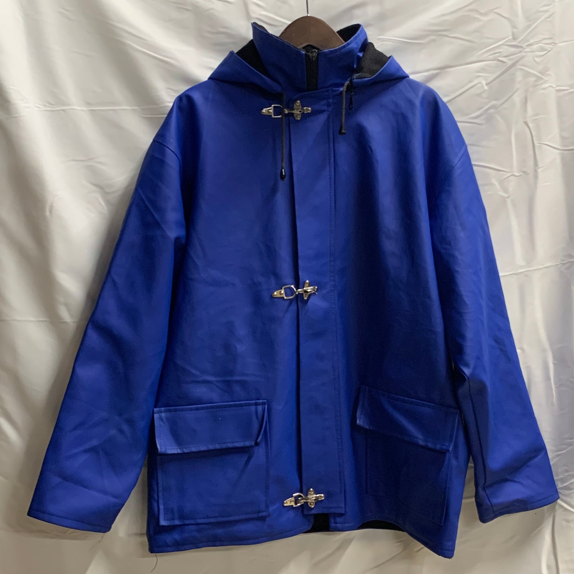 【中古】【古着】 無地 ファイヤーマンジャケット ブルー