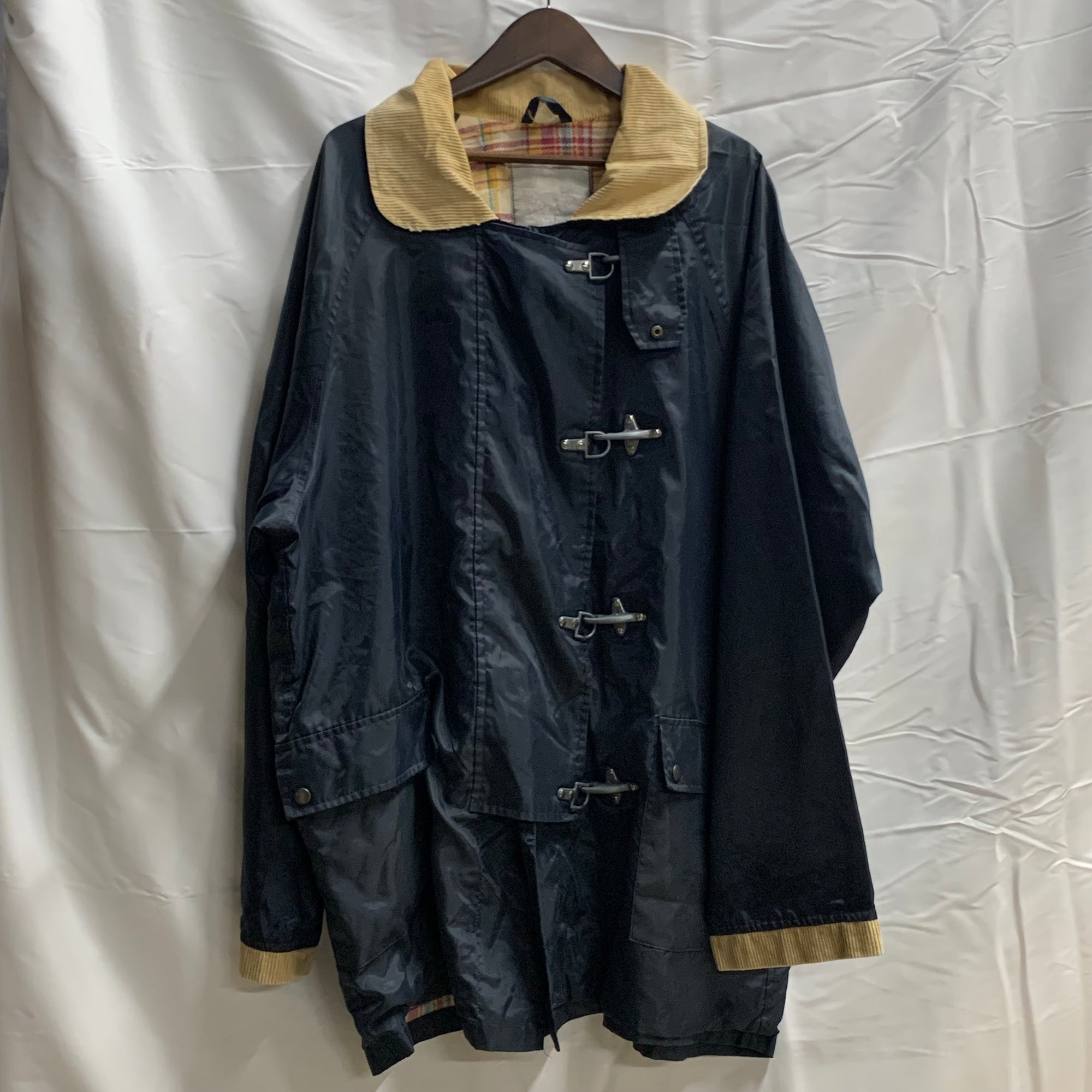 【中古】【古着】無地 ファイヤーマンジャケット ネイビー
