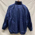 【中古】【古着】Reebok カラーブロック ナイロンフルジップジャケット ブルー×ホワイト×ネイビー XLサイズ