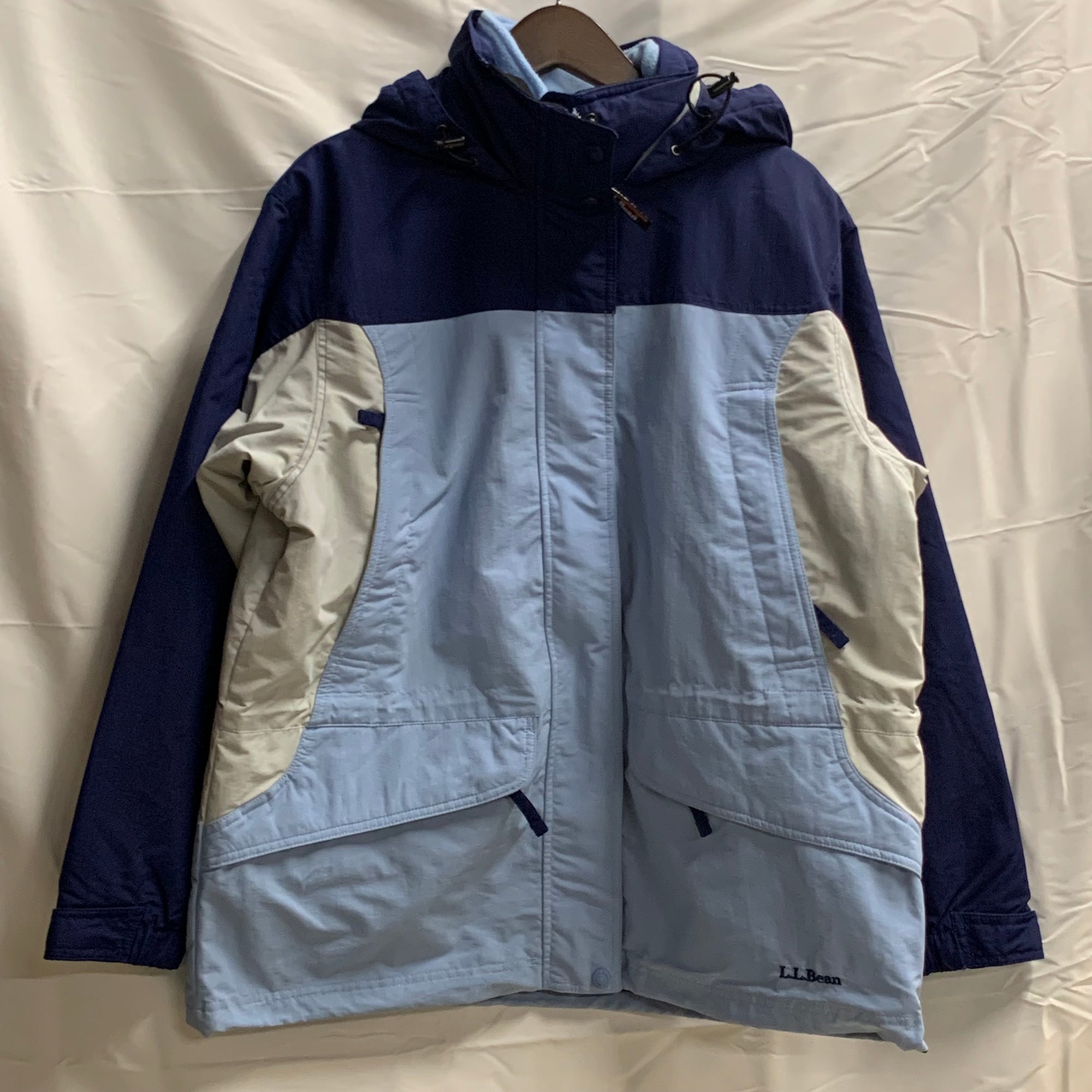 【中古】【古着】L.L.Bean 無地 ヘビージャケット ブルー×ライトブルー