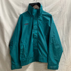 【中古】【古着】Columbia ワンポイント ライトジャケット ターコイズ Lサイズ