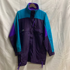 【中古】【古着】Columbia 無地 ライトジャケット パープル×ターコイズ