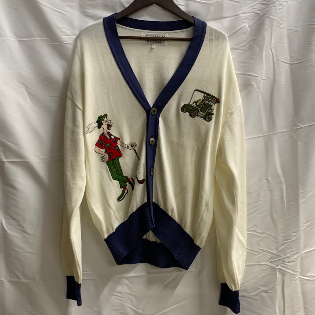 【中古】【古着】GAGMAN 刺繍 ニット アイボリー