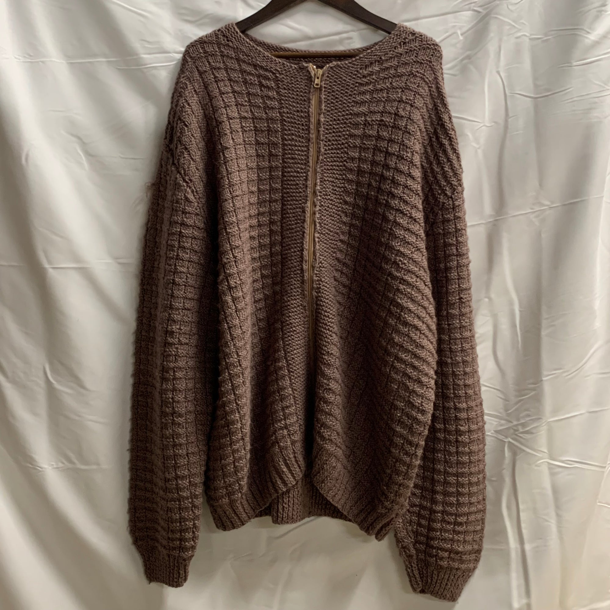 【中古】【古着】 無地 カーディガン ブラウン