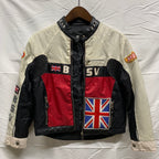 【中古】【古着】COOL ATTITUDE カラーブロック ジャケット ホワイト×レッド×ブラック
