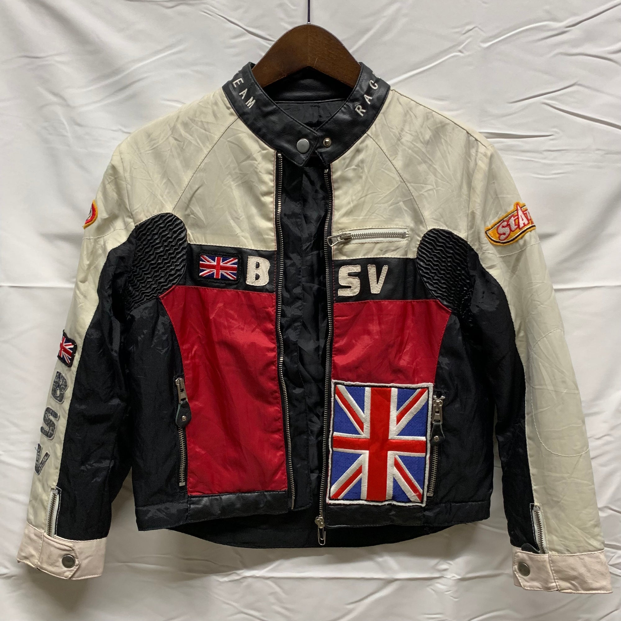 【中古】【古着】COOL ATTITUDE カラーブロック ジャケット ホワイト×レッド×ブラック