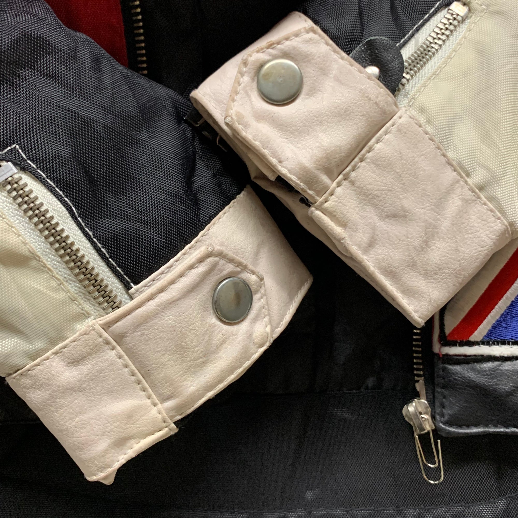 【中古】【古着】COOL ATTITUDE カラーブロック ジャケット ホワイト×レッド×ブラック