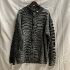 【中古】【古着】Stacy Adams 柄 ３Dニット グレー×ブラック Mサイズ