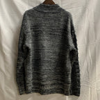【中古】【古着】Stacy Adams 柄 ３Dニット グレー×ブラック Mサイズ