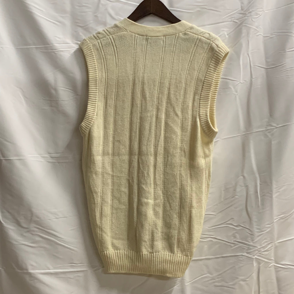 【中古】【古着】TOWN CRAFT 無地 ヘビーベスト アイボリー Lサイズ