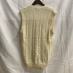 【中古】【古着】TOWN CRAFT 無地 ヘビーベスト アイボリー Lサイズ