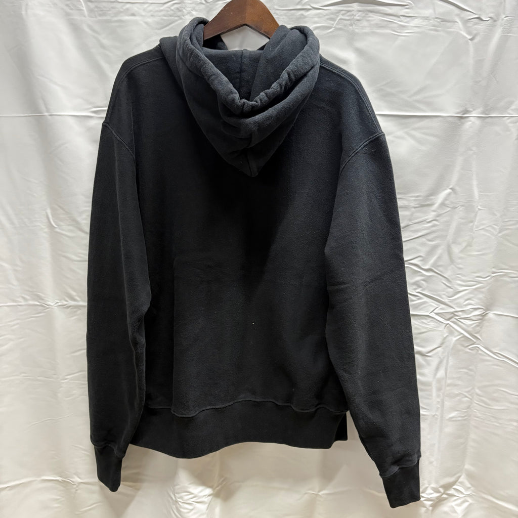 【古着】Champion プリント パーカー ブラック Lサイズ