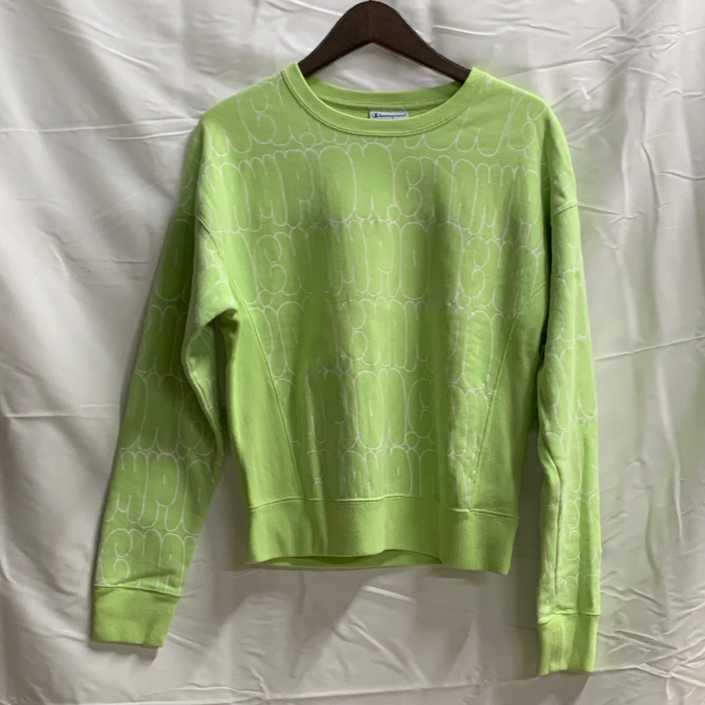 【中古】【古着】Champion 柄 スウェットトレーナー ライトグリーン Lサイズ