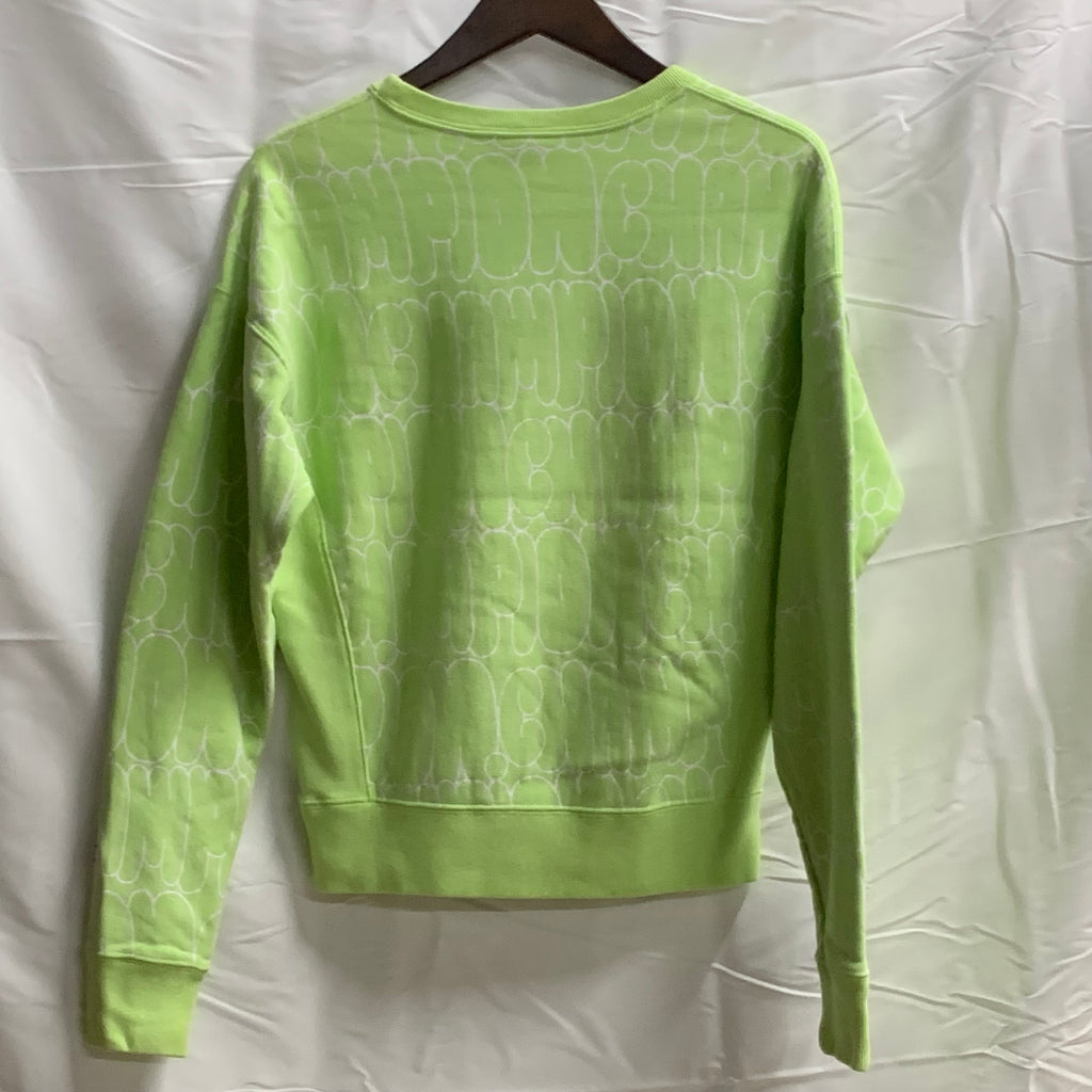 【中古】【古着】Champion 柄 スウェットトレーナー ライトグリーン Lサイズ