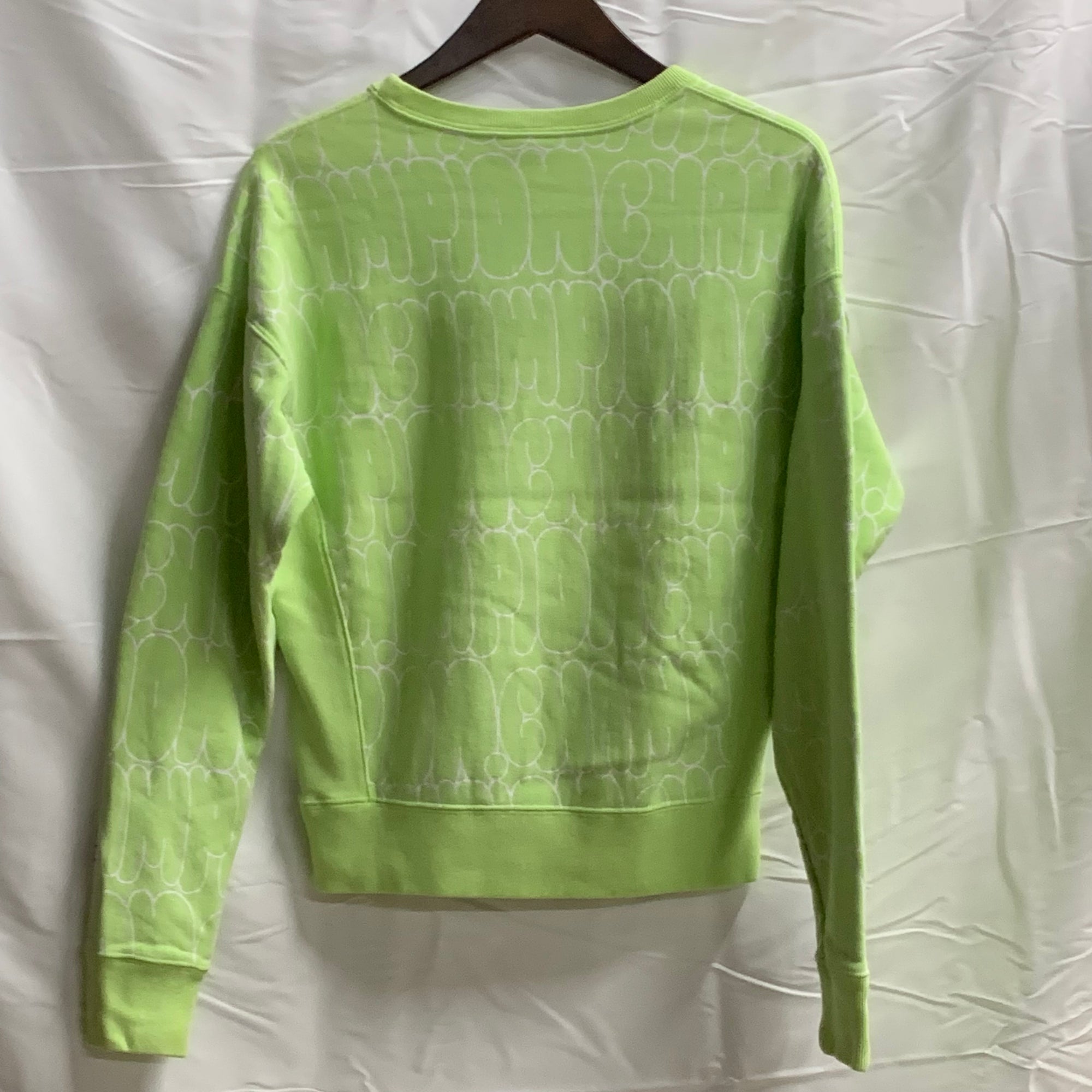 【中古】【古着】Champion 柄 スウェットトレーナー ライトグリーン Lサイズ