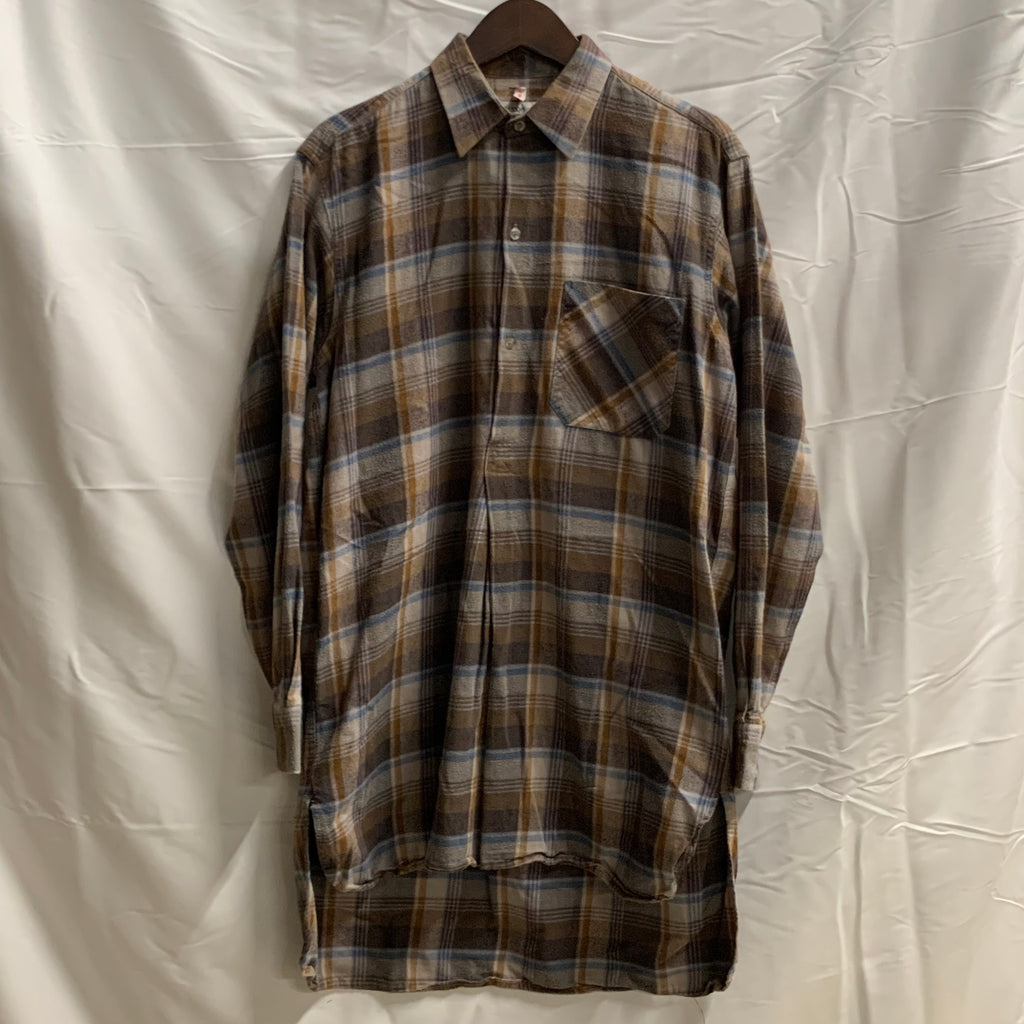 【中古】【古着】Classic Generation チェック ネルシャツ ブラウン×ブルー