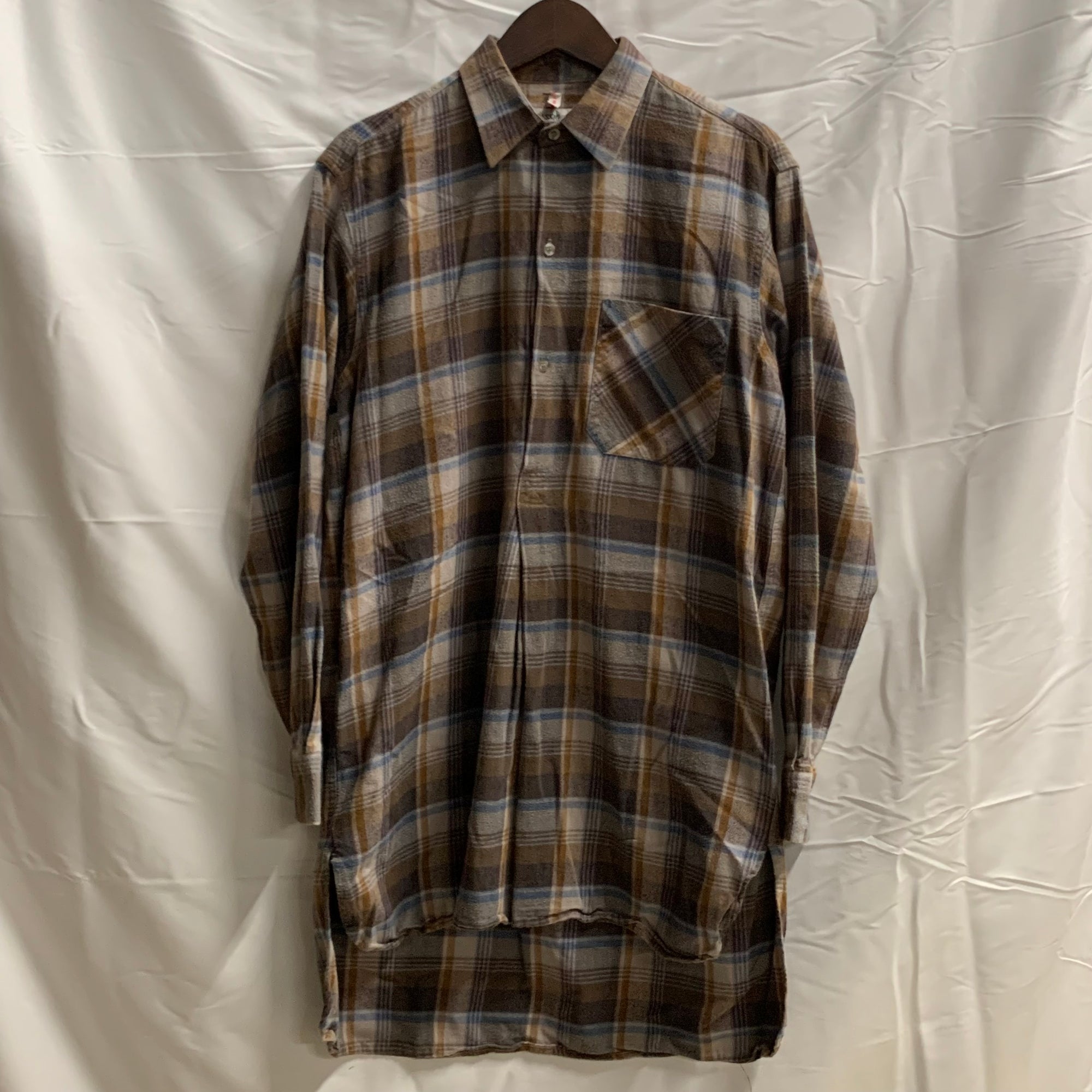 【中古】【古着】Classic Generation チェック ネルシャツ ブラウン×ブルー