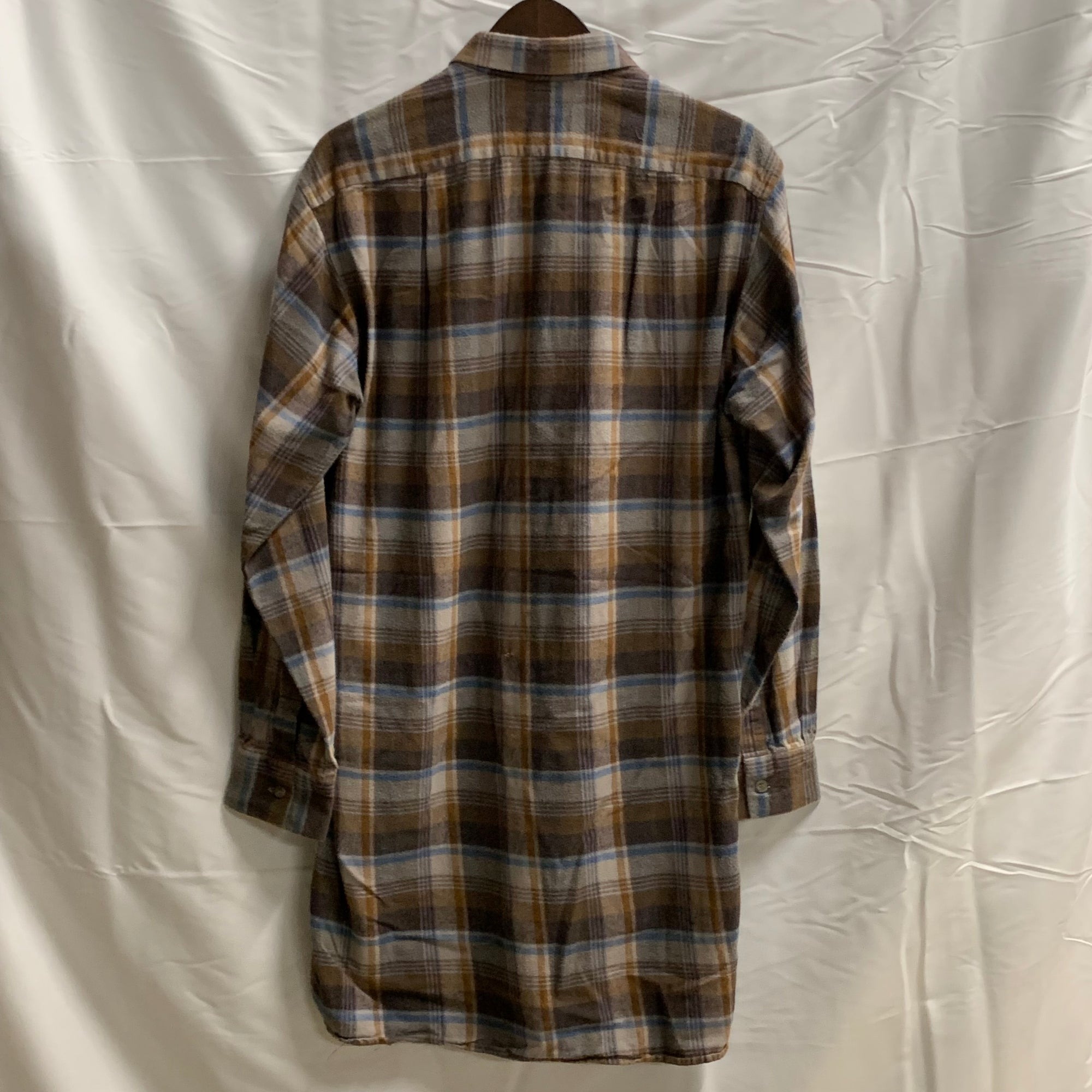 【中古】【古着】Classic Generation チェック ネルシャツ ブラウン×ブルー