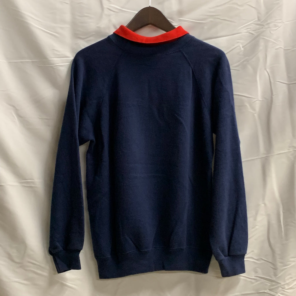 【中古】【古着】Hanes ワッペン スウェットトレーナー ネイビー×ホワイト×レッド Mサイズ