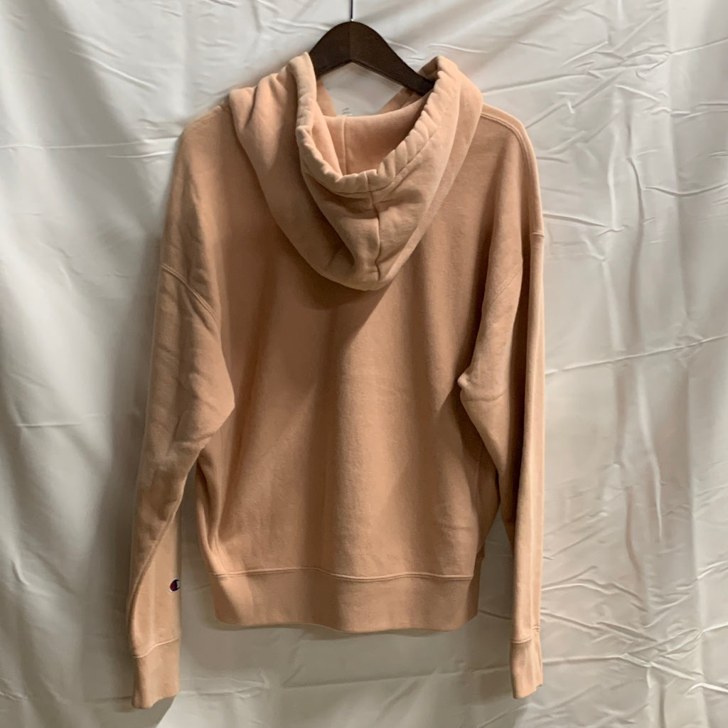 【中古】【古着】Champion ワッペン パーカー ピンク Lサイズ