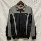 【中古】【古着】PUMA ワンポイント トラックジャケット グレー×ブラック Sサイズ