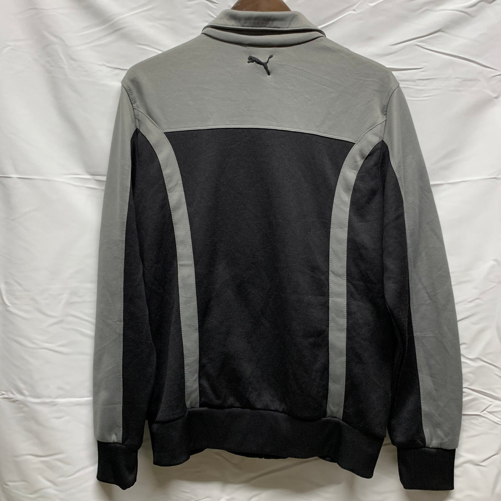 【中古】【古着】PUMA ワンポイント トラックジャケット グレー×ブラック Sサイズ