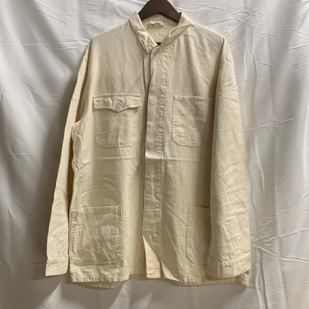 【中古】【古着】無地 ライトコート アイボリー