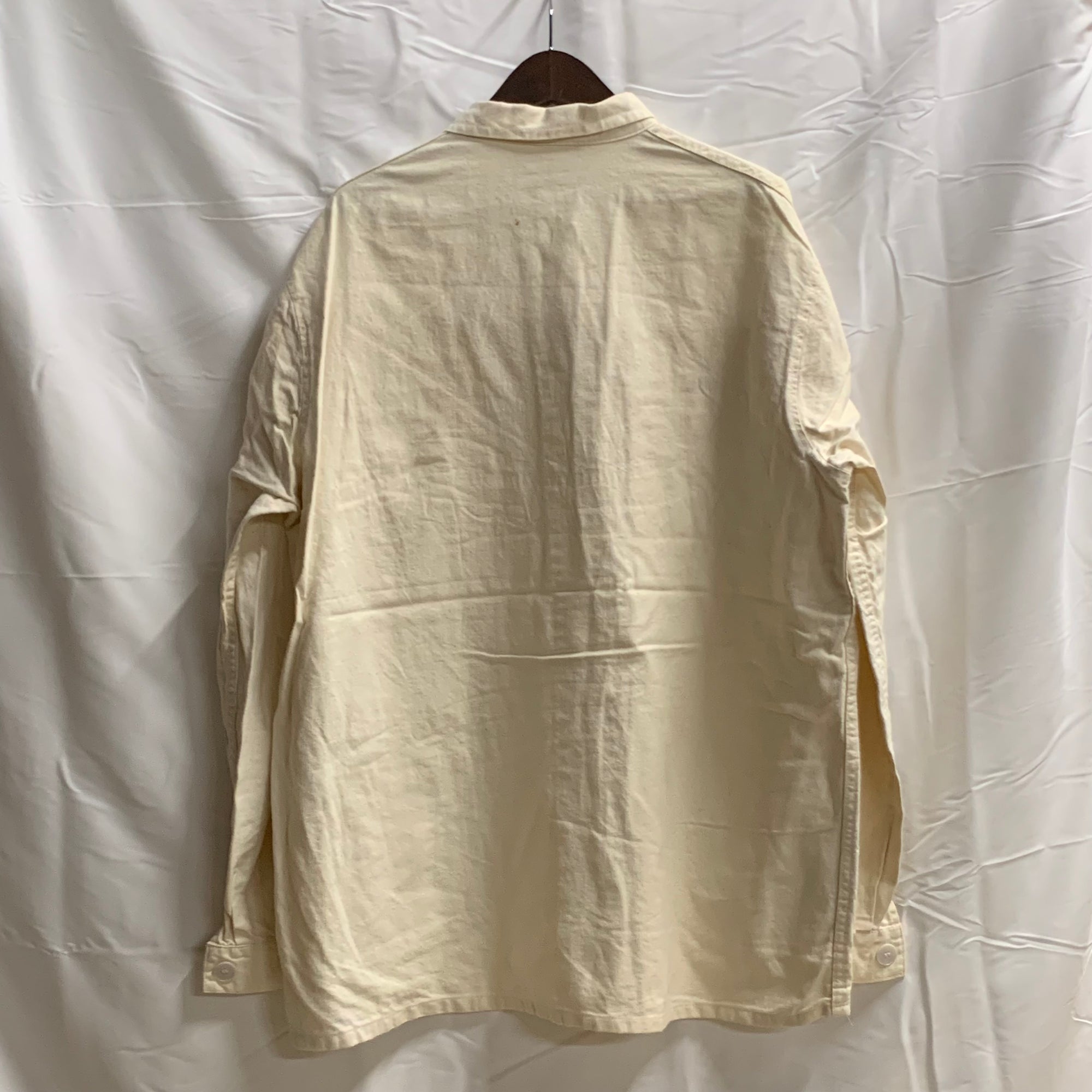 【中古】【古着】無地 ライトコート アイボリー