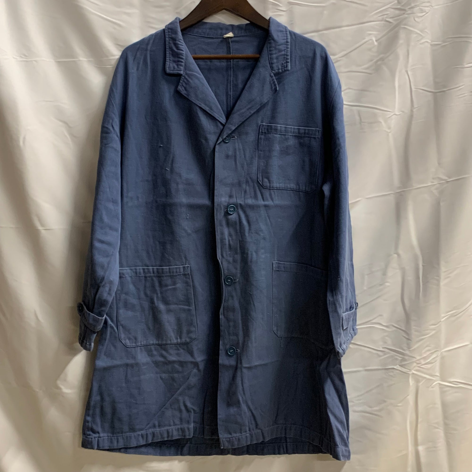 【中古】【古着】 無地 ライトコート サックス