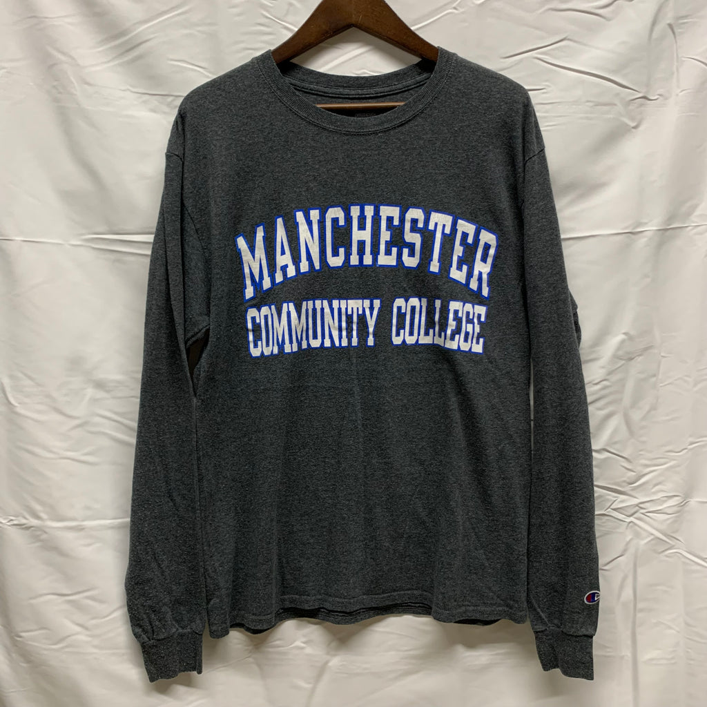 【中古】【古着】Champion ロゴ L/S カットソー グレー Mサイズ
