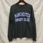 【中古】【古着】Champion ロゴ L/S カットソー グレー Mサイズ