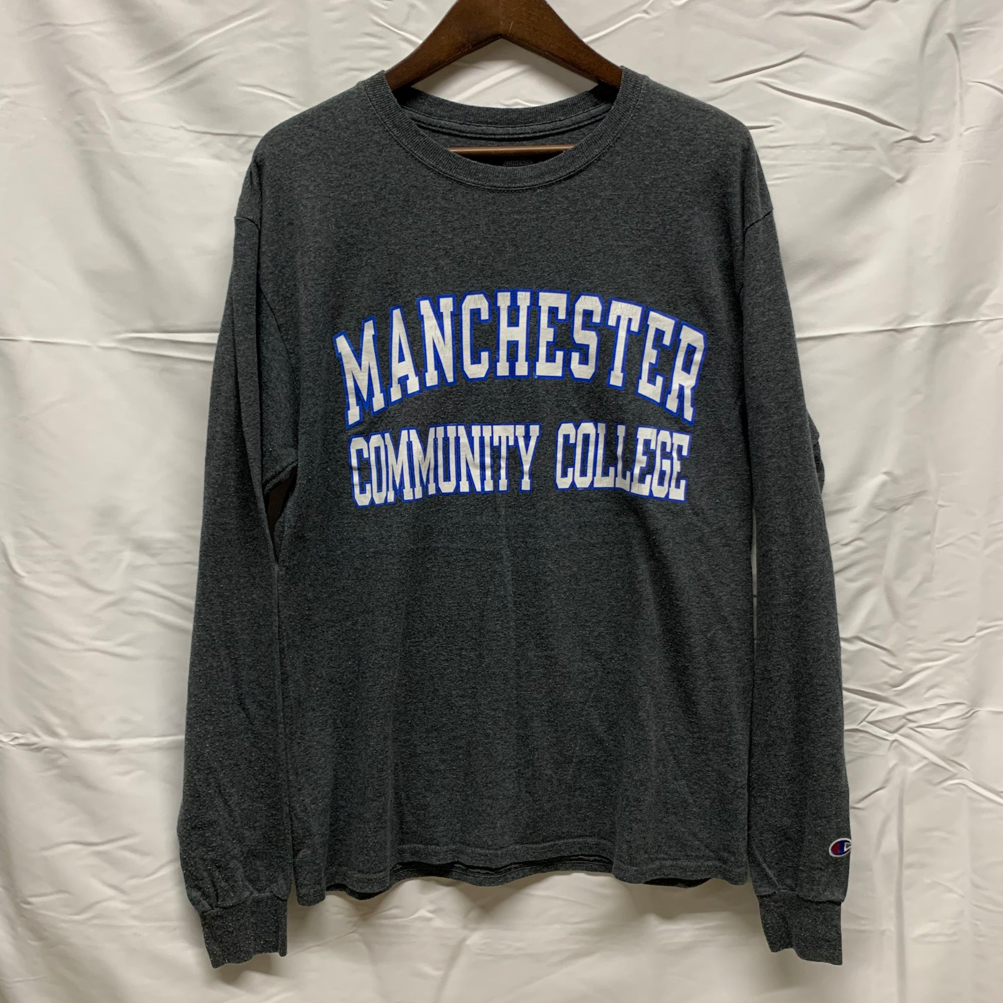 【中古】【古着】Champion ロゴ L/S カットソー グレー Mサイズ