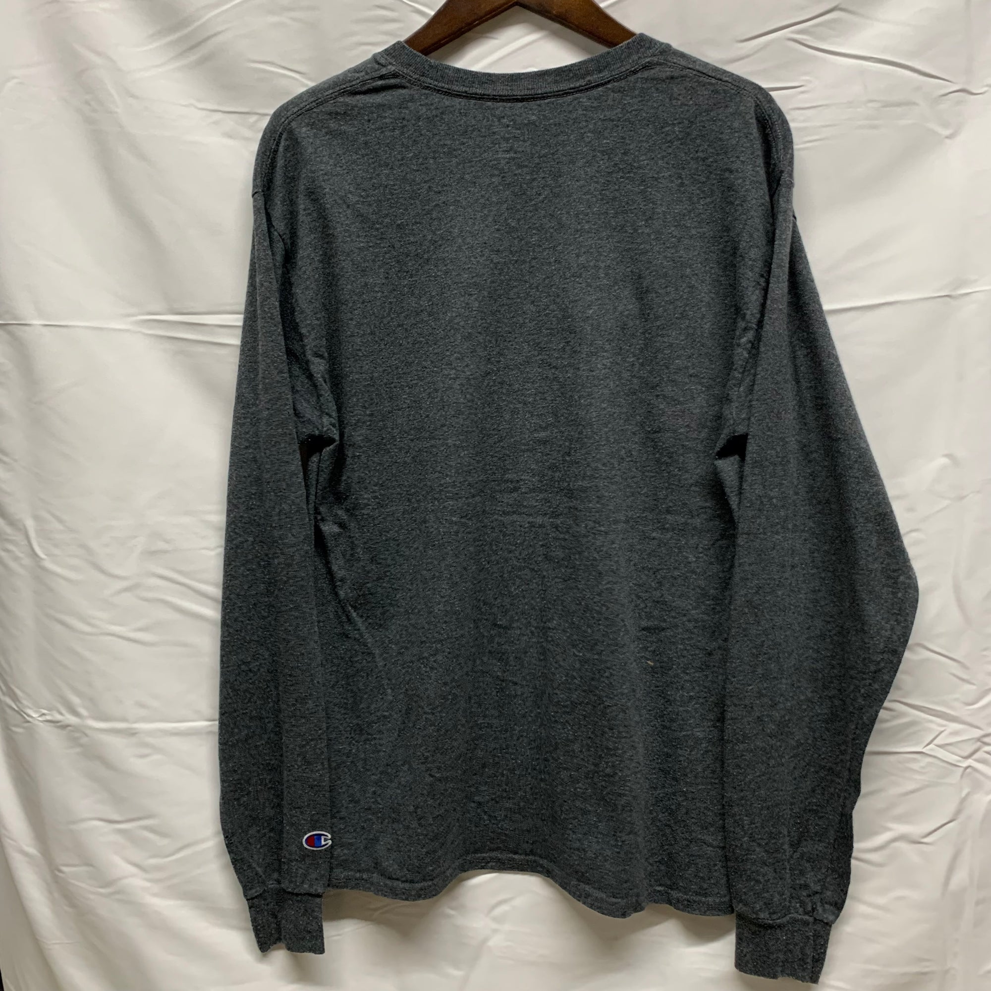 【中古】【古着】Champion ロゴ L/S カットソー グレー Mサイズ