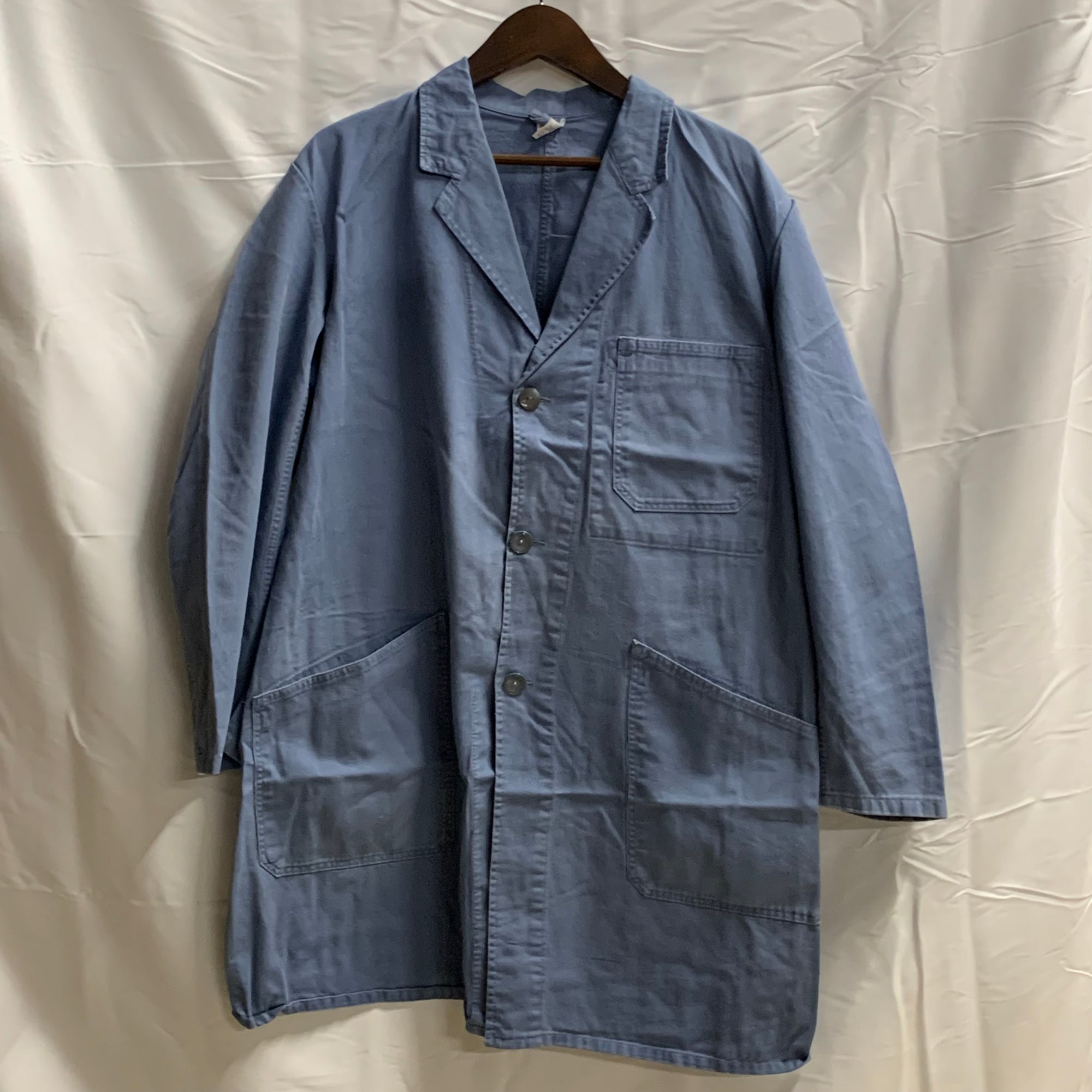 【中古】【古着】無地 ライトコート ライトブルー