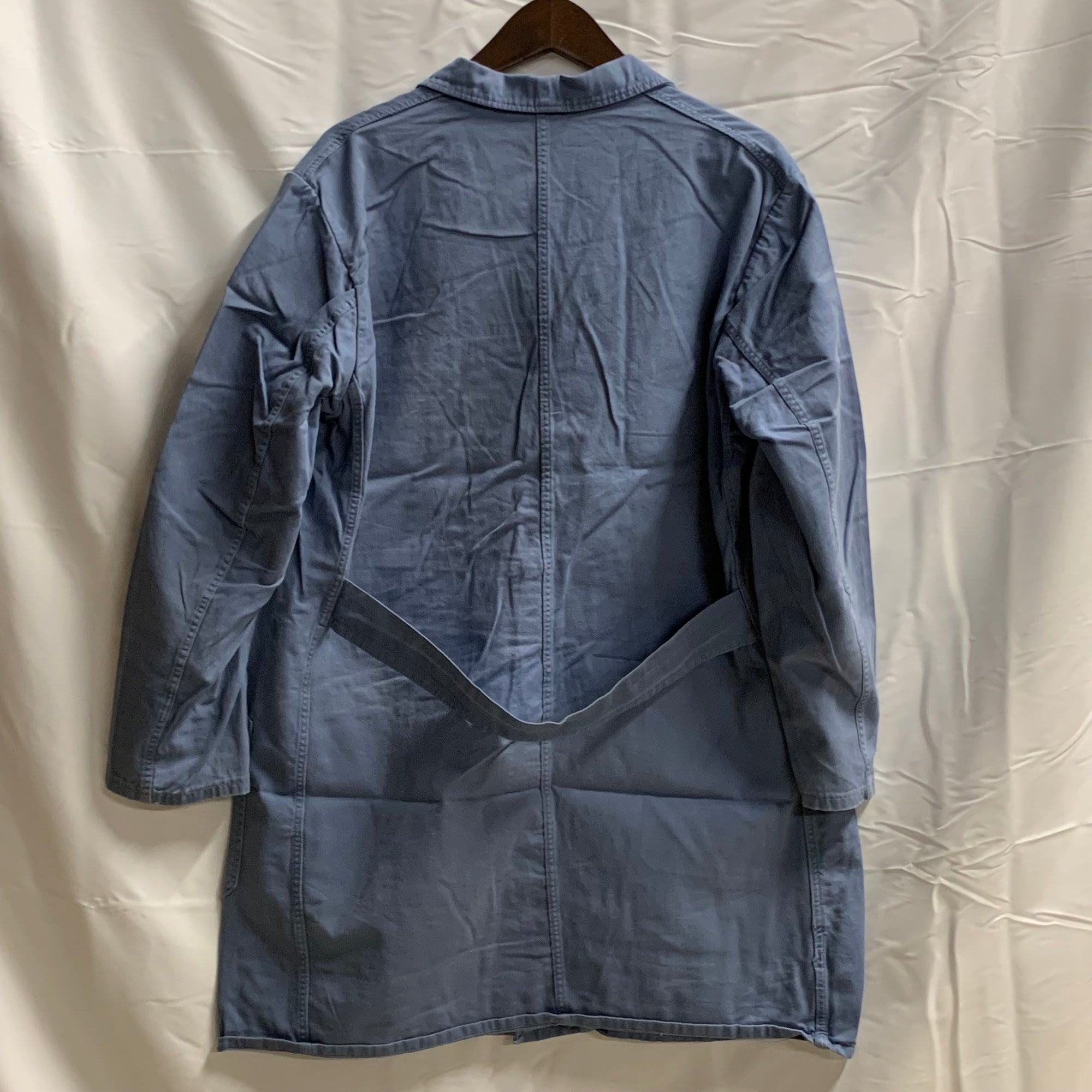 【中古】【古着】無地 ライトコート ライトブルー