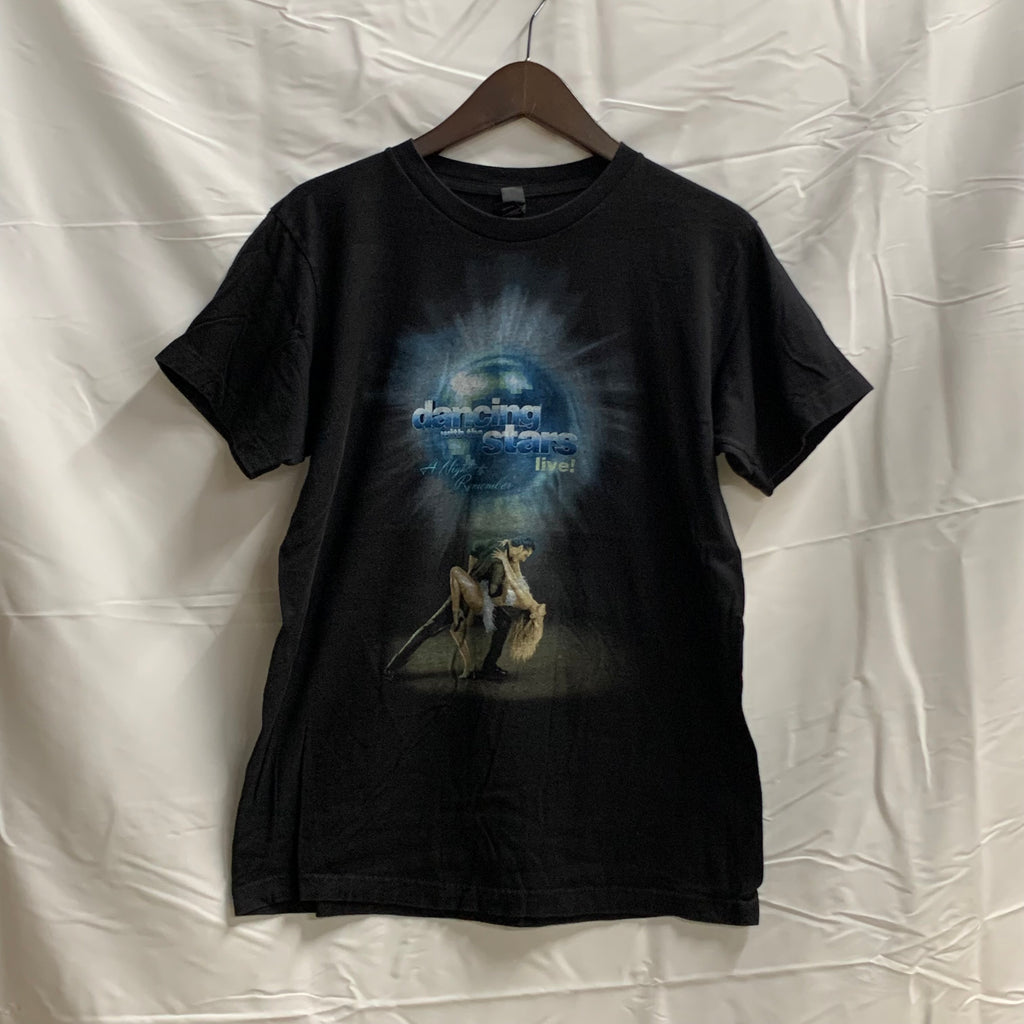 【中古】【古着】tultex プリント Tシャツ ブラック Mサイズ