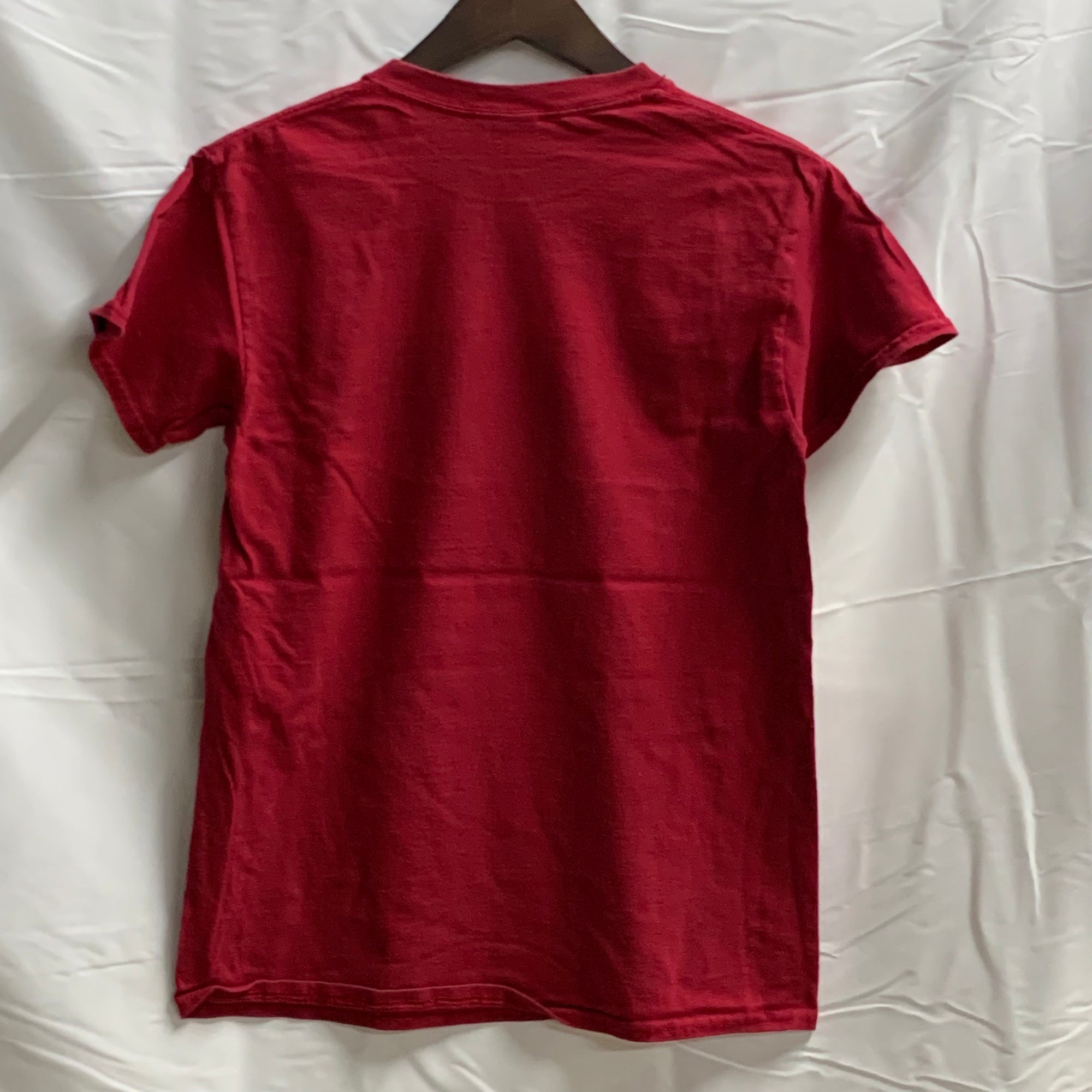 【中古】【古着】GILDAN プリント Tシャツ レッド Sサイズ
