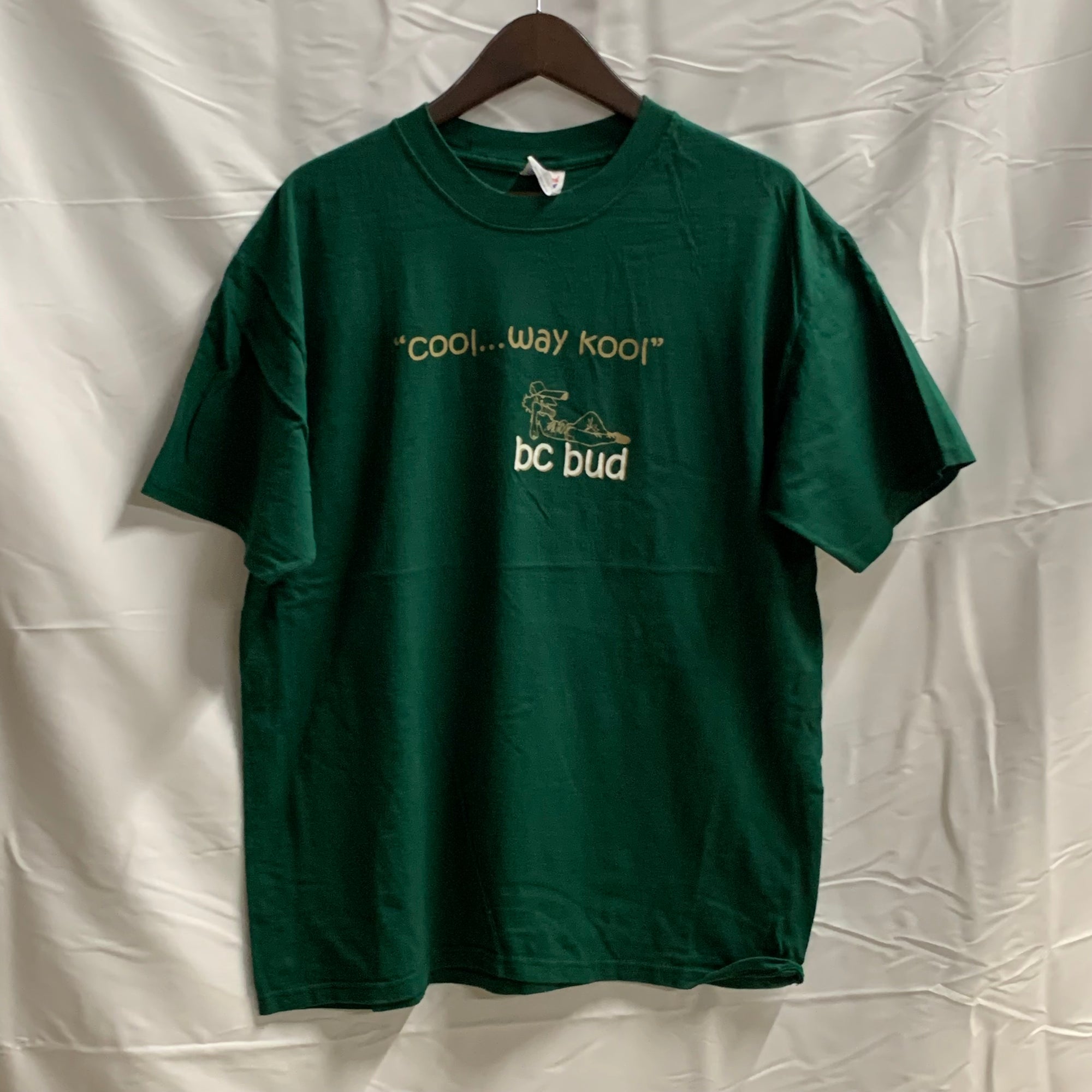 【中古】【古着】Hanes プリント Tシャツ グリーン Lサイズ