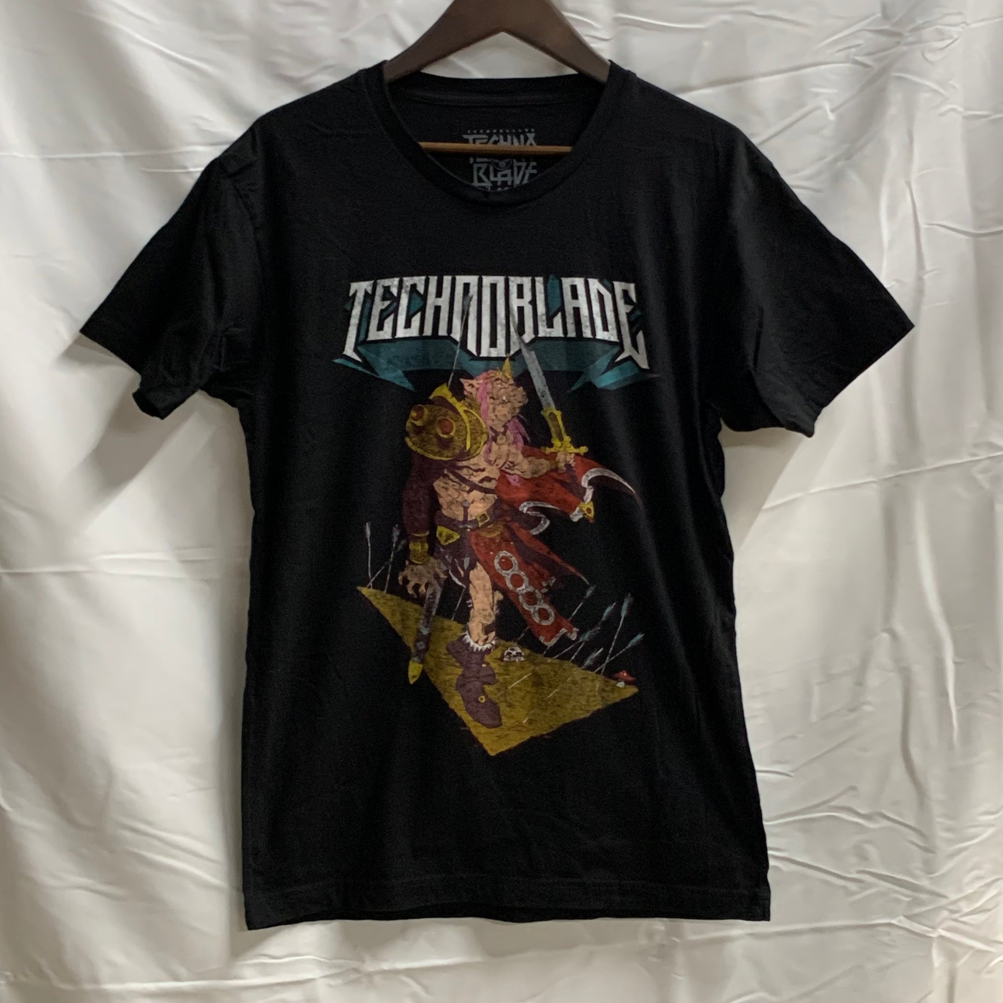 【中古】【古着】 プリント Tシャツ ブラック Mサイズ