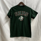 【中古】【古着】プリント Tシャツ モスグリーン