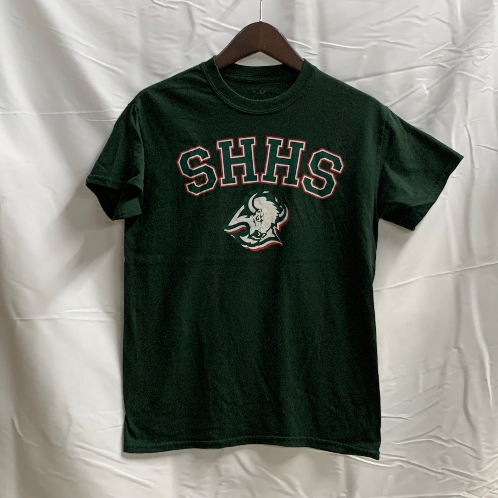 【中古】【古着】プリント Tシャツ モスグリーン