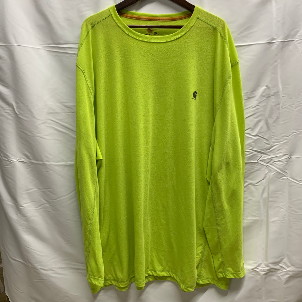 【中古】【古着】Carhartt ワンポイント L/S カットソー ライトグリーン 4XLサイズ