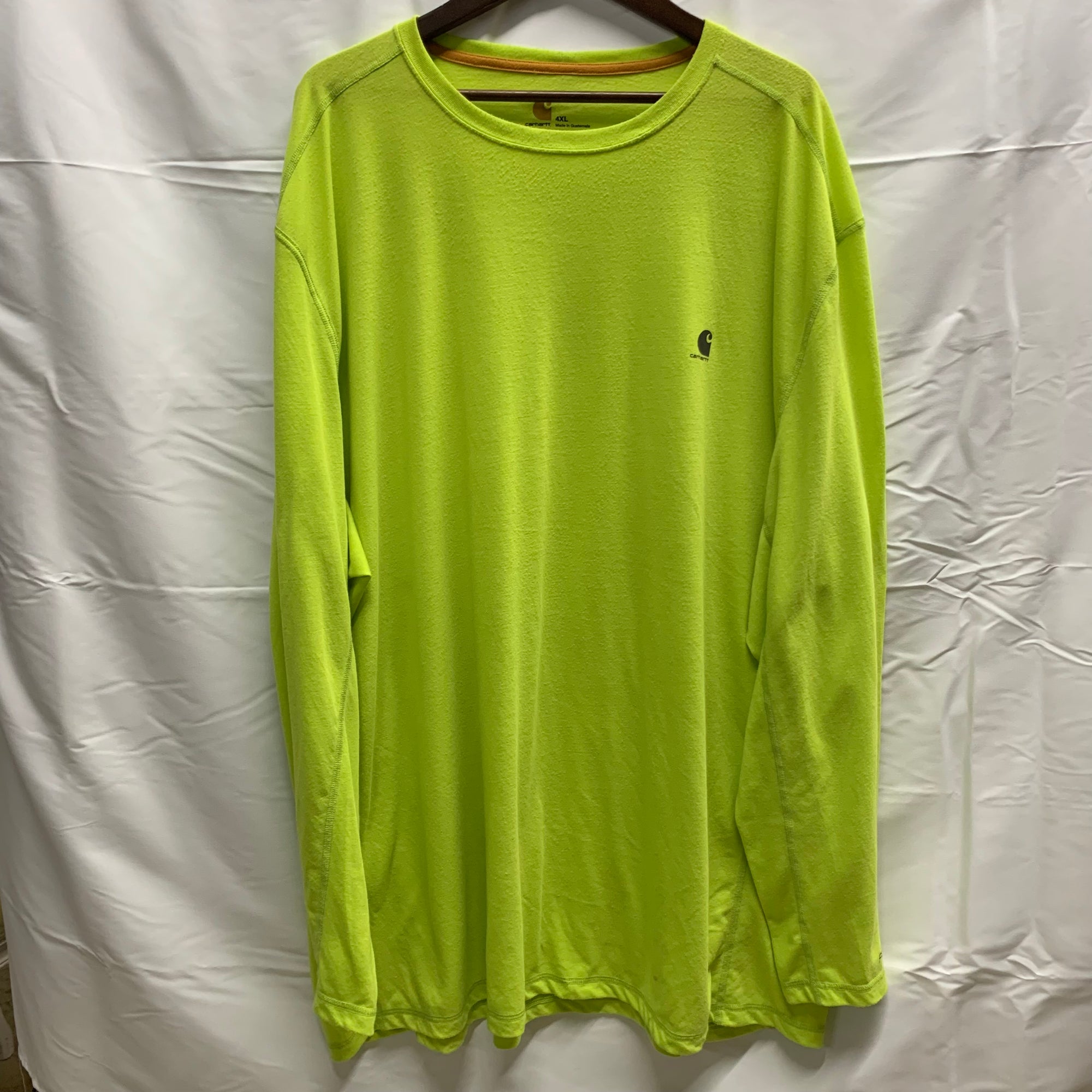 【中古】【古着】Carhartt ワンポイント L/S カットソー ライトグリーン 4XLサイズ