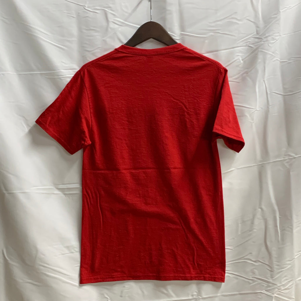 【中古】【古着】JERZEES プリント Tシャツ レッド Sサイズ