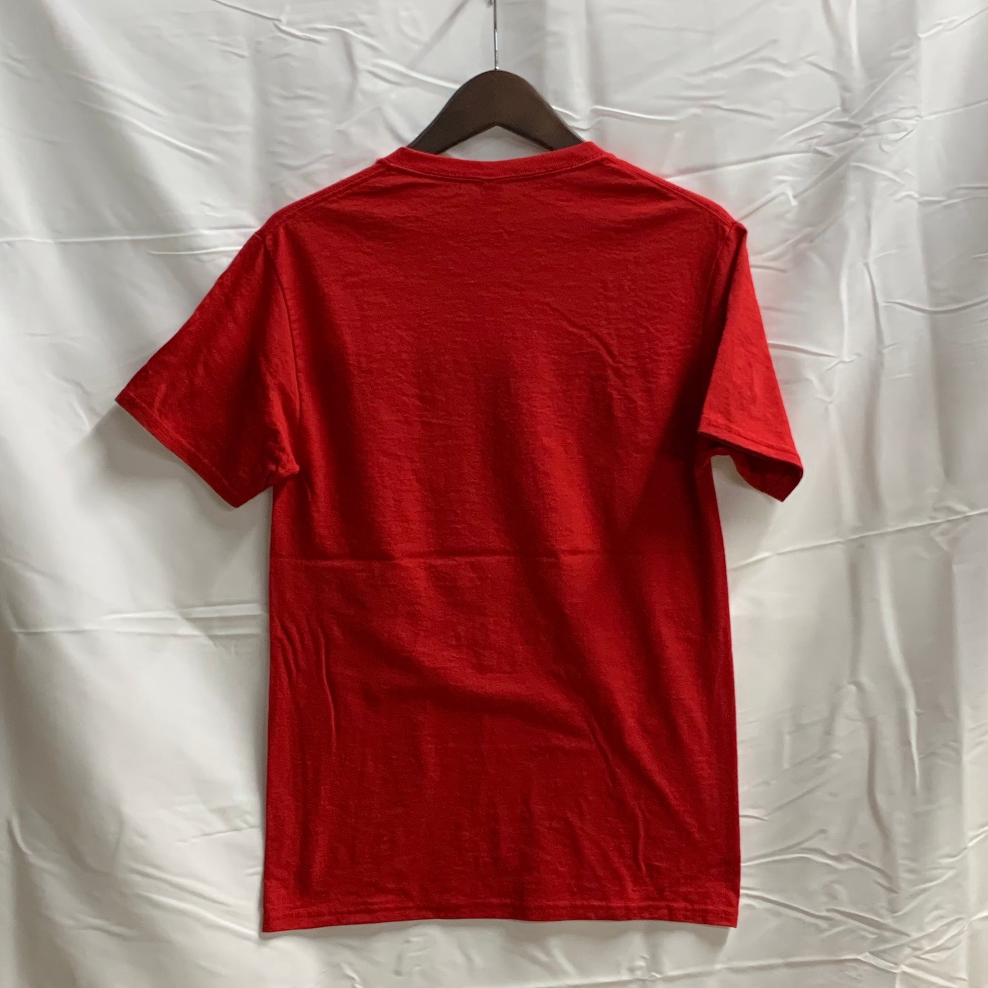 【中古】【古着】JERZEES プリント Tシャツ レッド Sサイズ