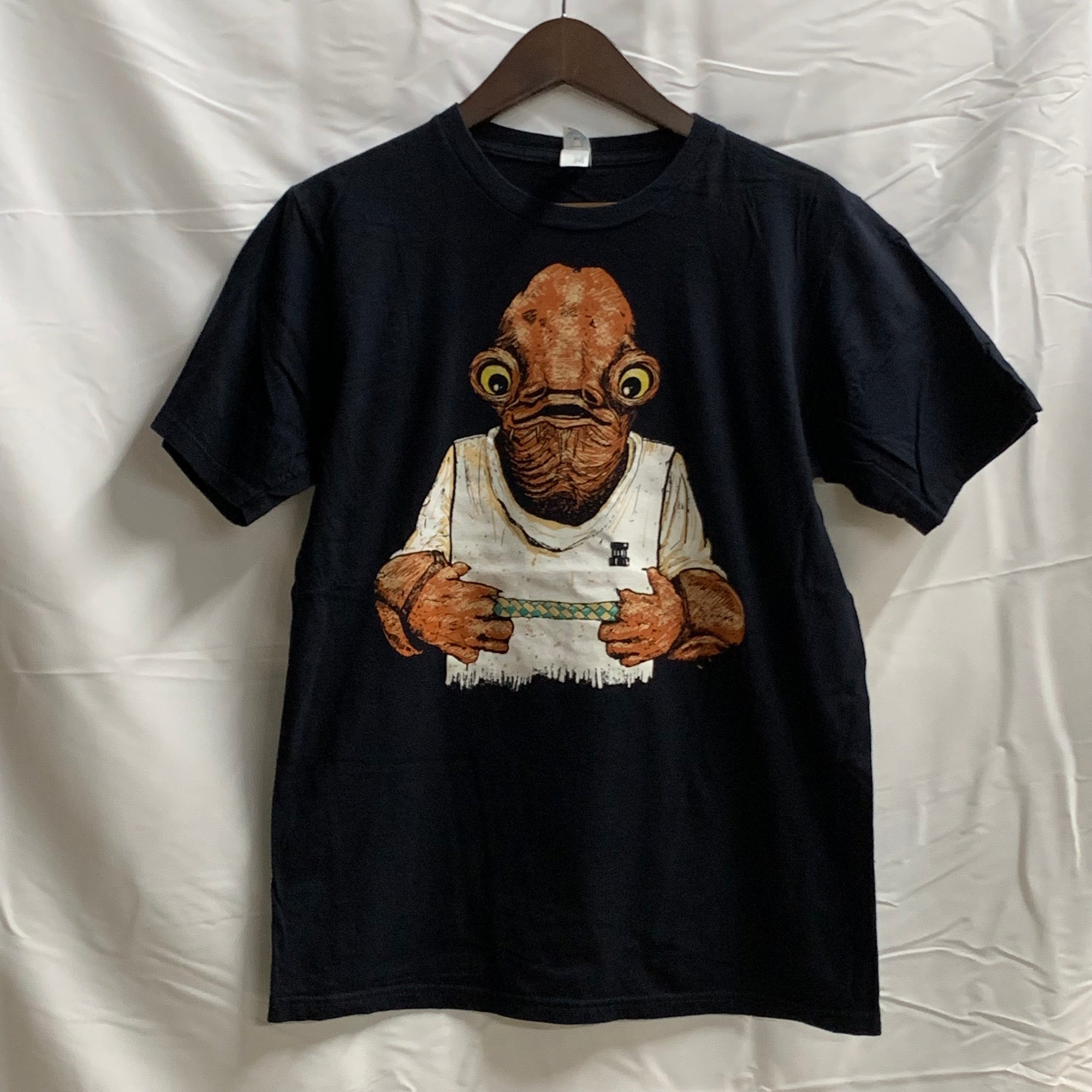 【中古】【古着】shirt.woot! プリント Tシャツ ブラック Mサイズ