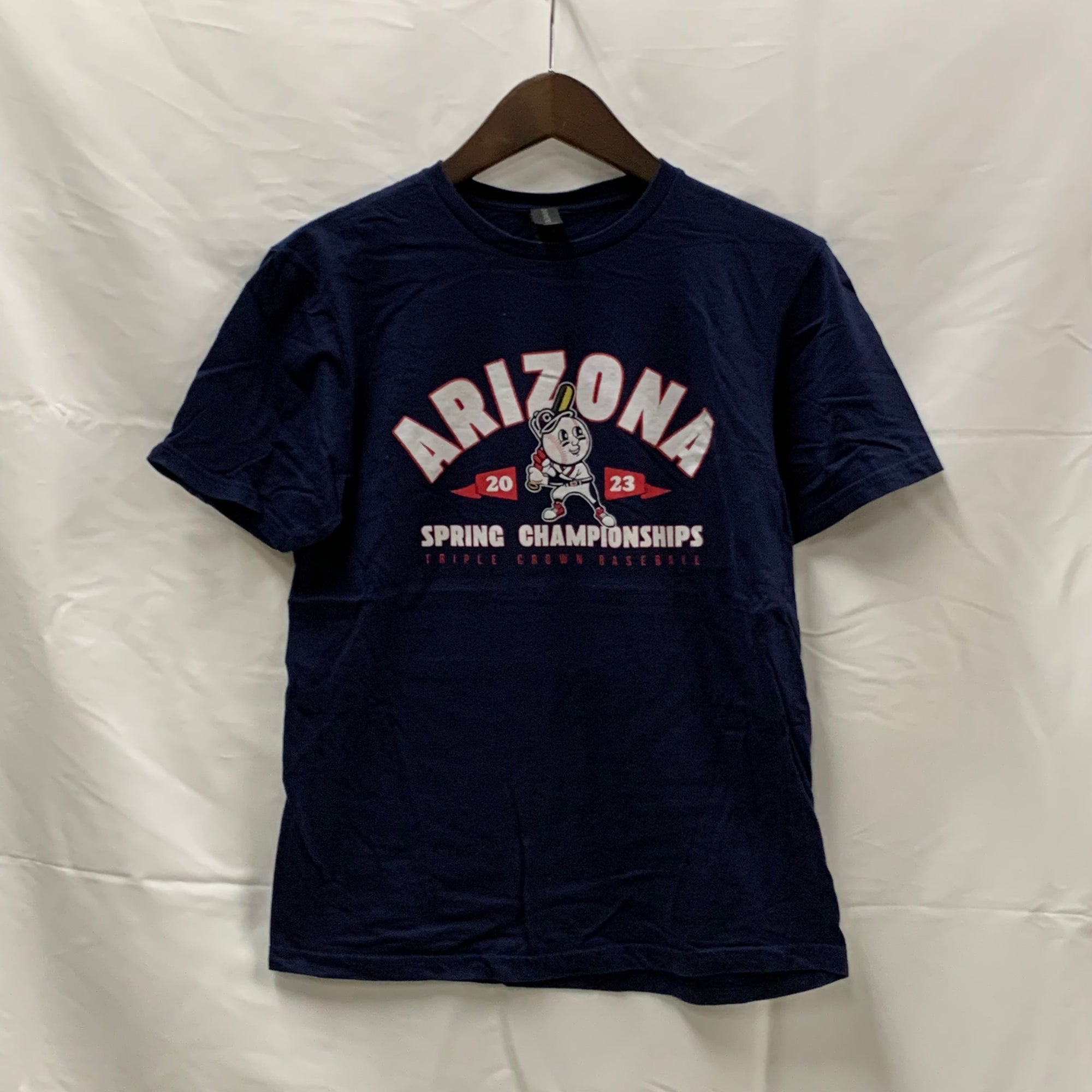 【中古】【古着】GILDAN プリント Tシャツ ネイビー Sサイズ