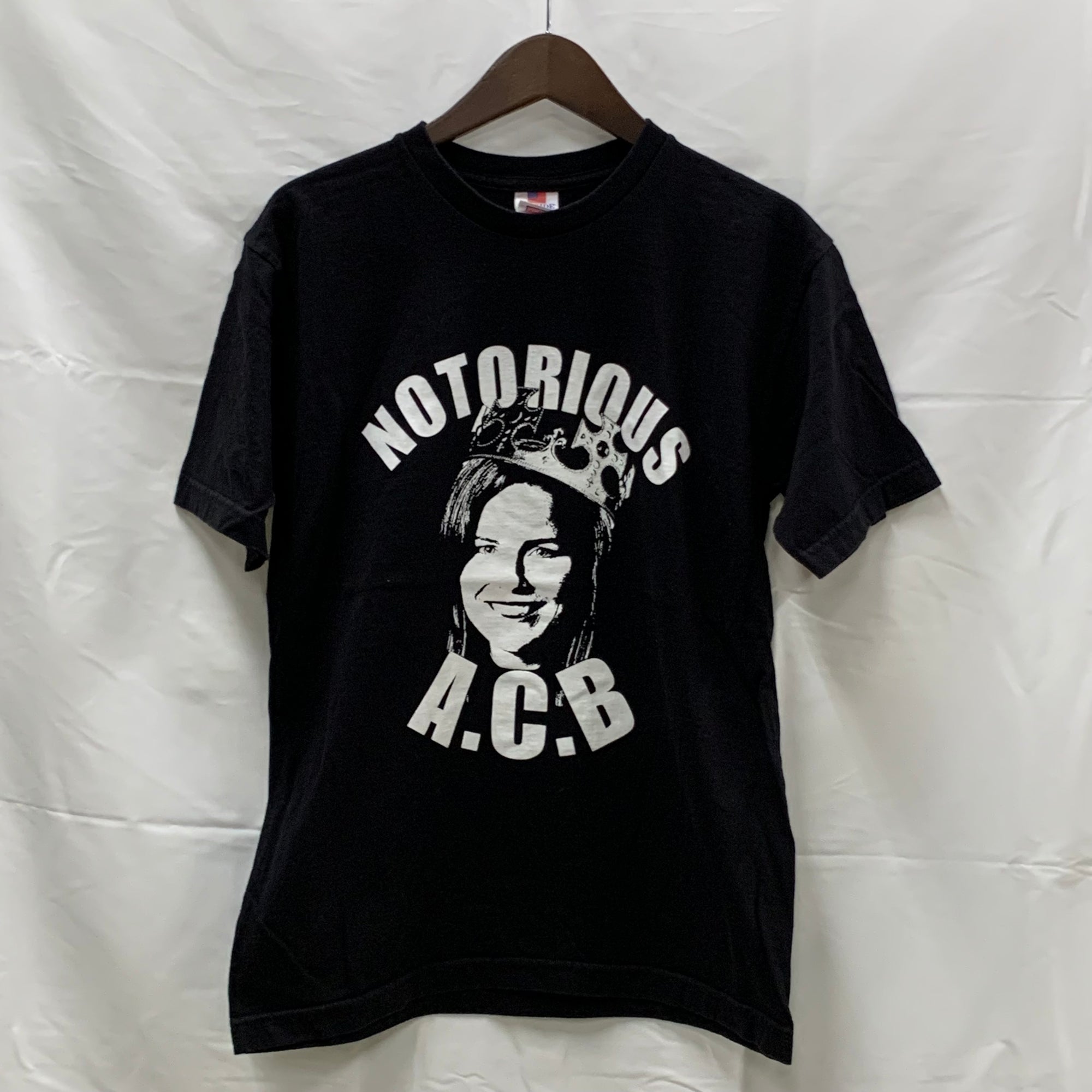 【中古】【古着】Bayside プリント Tシャツ ブラック Mサイズ