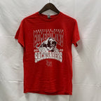 【中古】【古着】GILDAN プリント Tシャツ レッド Sサイズ
