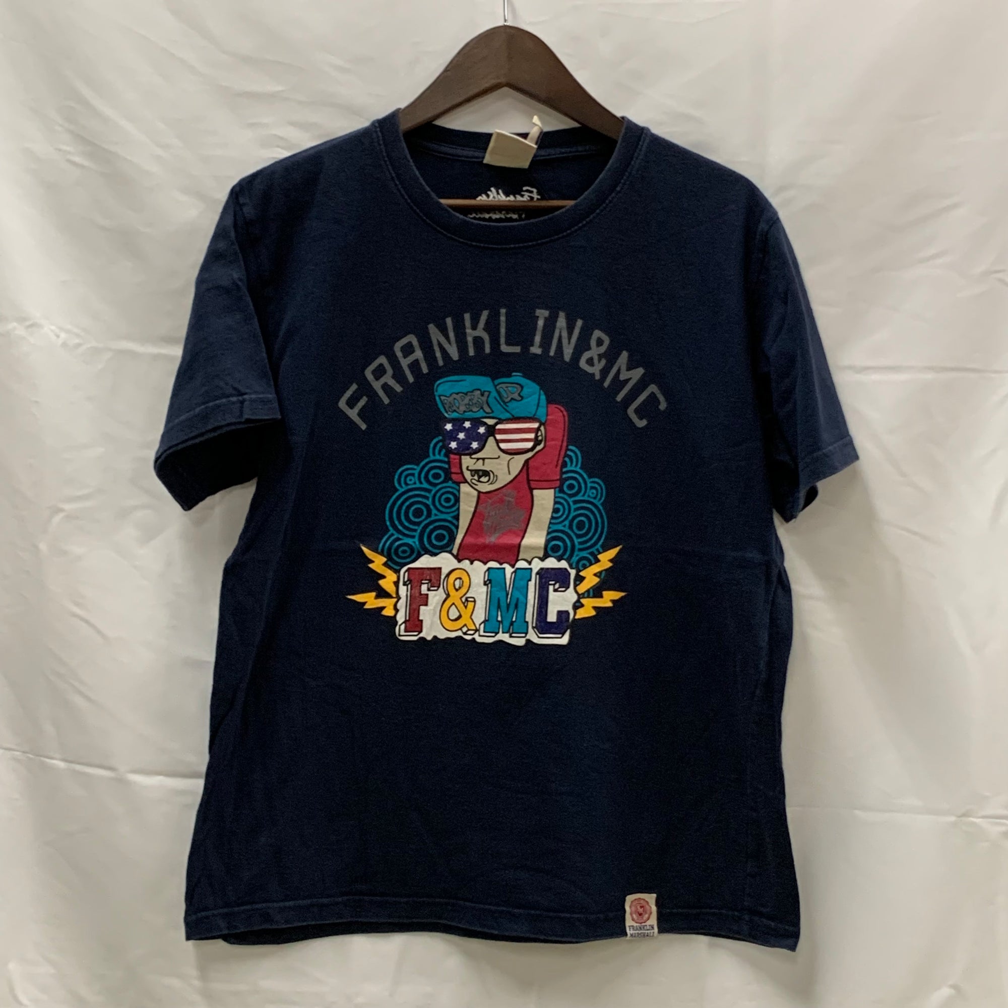 【中古】【古着】FRANKLIN MARSHALL プリント Tシャツ インディゴ